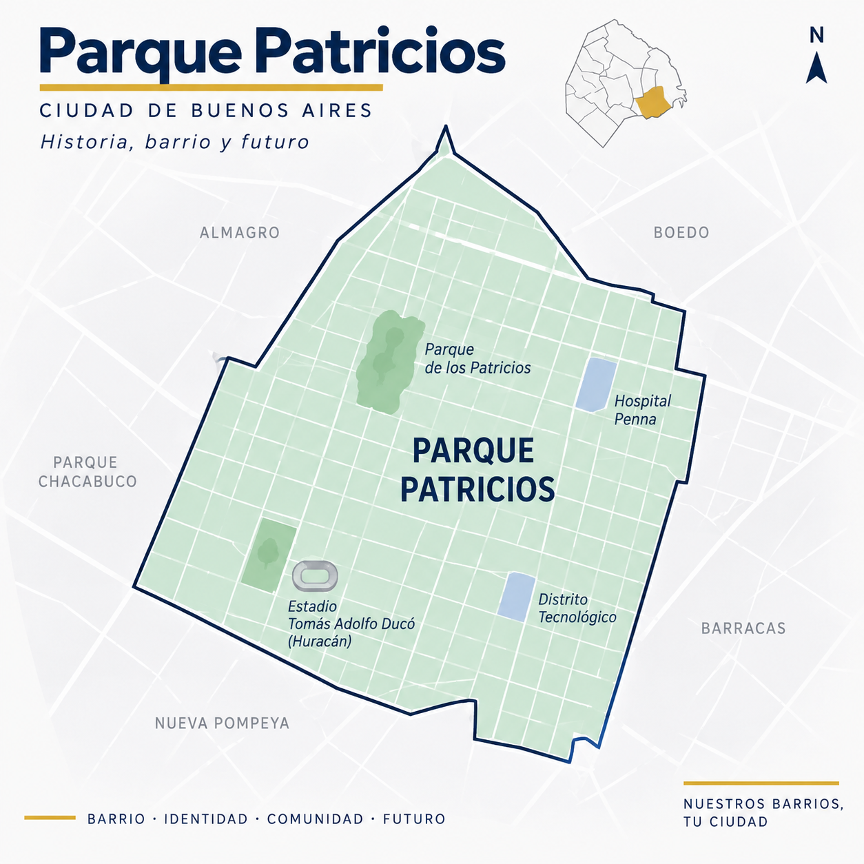 Parque y espacio público en Parque Patricios, Ciudad de Buenos Aires